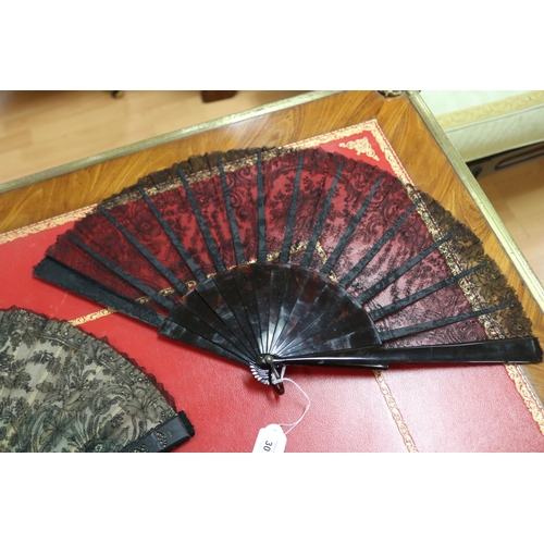 301 - Collection of antique 19th century fans with mainly panels to them (8)