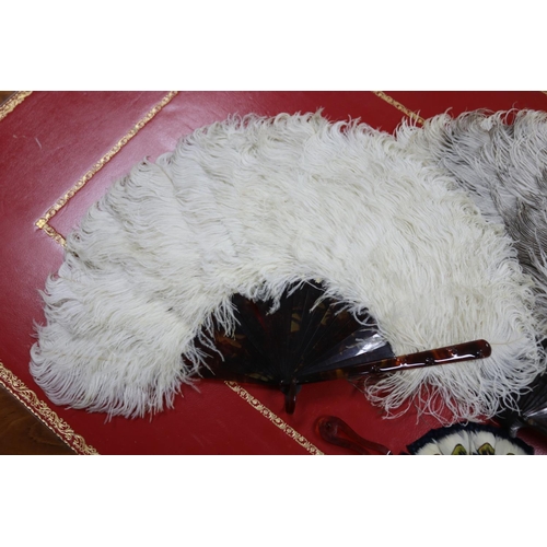 305 - Three fans including two with ostrich feathers & another with exotic bird feathers (3)