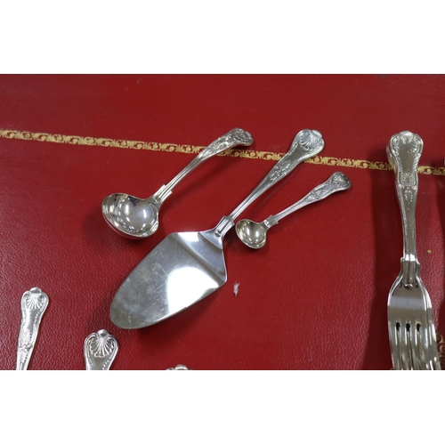 351 - Quantity of Kings pattern silver plated cutlery