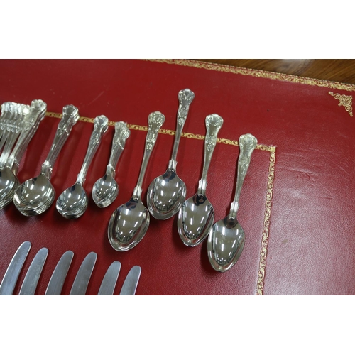 351 - Quantity of Kings pattern silver plated cutlery