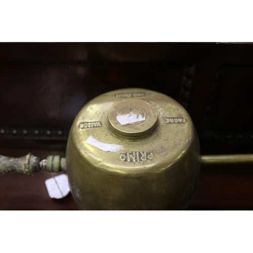 5009 - French brass atomizer, approx 15cm H x 47cm W x 13cm D (including nozzle and handle)