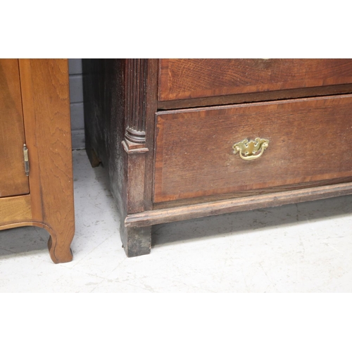 5013 - Antique English Georgian chest of drawers, approx 116cm H x 119cm W x 54cm D