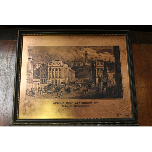 5016 - Three framed copper plates, of English interest, each approx 20cm x 24cm (3)