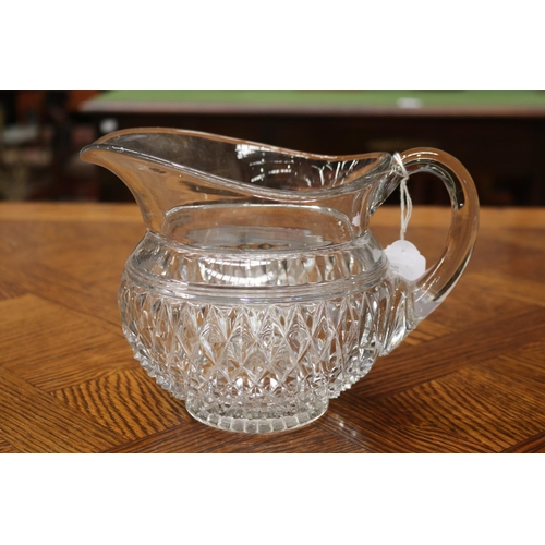 5021 - Glass water jug, approx 16cm H x 22cm W
