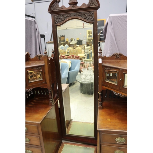 5062 - Antique Victorian wing mirrored dressing table, approx 206cm H x 137cm W x 58cm D