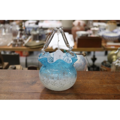 5089 - Victorian style glass form basket, approx 20cm H