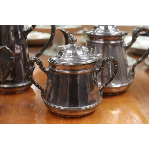 5101 - Set of four white metal French service, approx 22cm H and shorter (4)