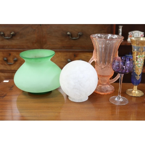 357 - Assortment of glass to include soda siphon, vases, etc, approx 30cm H & shorter