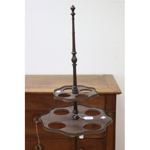 5109 - Eight slot circular drinks timber stand, approx 142cm H