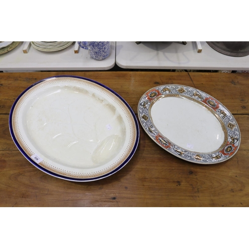 5111 - Faience platter along with a Booths platter, approx 49.5cm W x 39.5cm H and smaller (2)