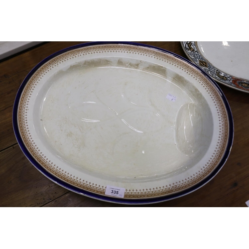 5111 - Faience platter along with a Booths platter, approx 49.5cm W x 39.5cm H and smaller (2)