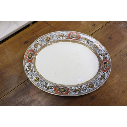 5111 - Faience platter along with a Booths platter, approx 49.5cm W x 39.5cm H and smaller (2)