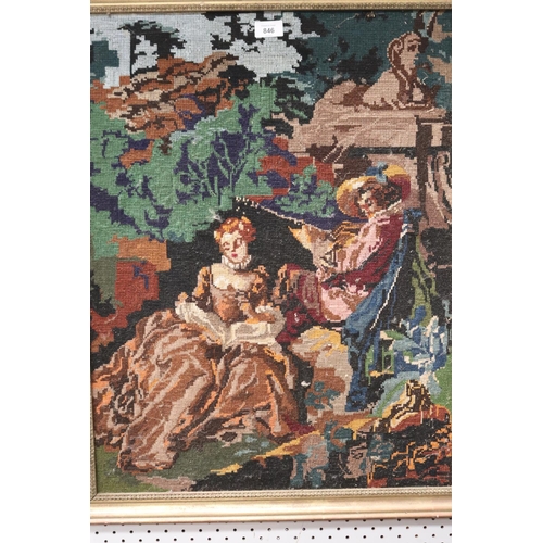 5113 - Framed classical French needlework, approx 67cm x 51cm
