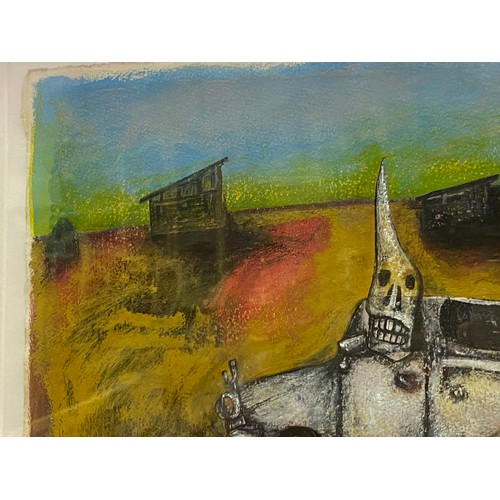5119 - Edwina Wrobel painting, John from Broken Hill 2008, signed lower right, approx 19cm x 26cm