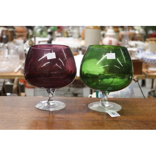 5144 - Pair of coloured whiskey balloons, each approx 19cm H (2)