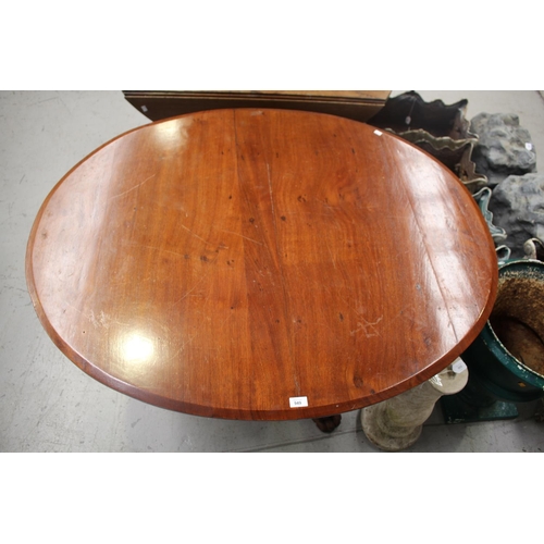 5161 - Antique oval pedestal dining table, approx 72cm H x 129cm L x 105cm W