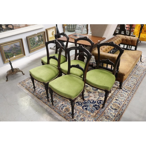 5162 - Set of five green upholstered chairs, each approx 88cm H x 46cm W x 43cm D (5)