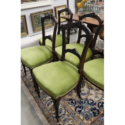 5162 - Set of five green upholstered chairs, each approx 88cm H x 46cm W x 43cm D (5)