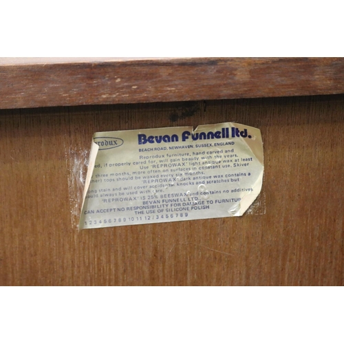 5172 - Vintage two drawer & door side cabinet, label verso 'Bevan Funnell Ltd.', approx 76cm H x 54cm W x 3... 