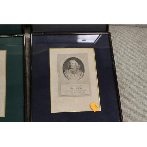 5177 - Framed Lithographs of Napoleon, Henri IV, Murat, Mirabeau, Massena and Bossuet, each approx 21cm x 1... 