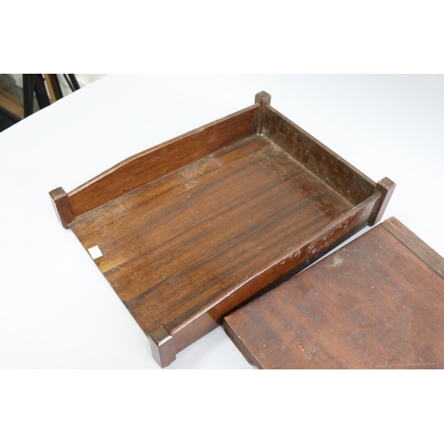 5202 - Vintage Guillotine and in-out tray, approx 45cm x 33cm and smaller (2)