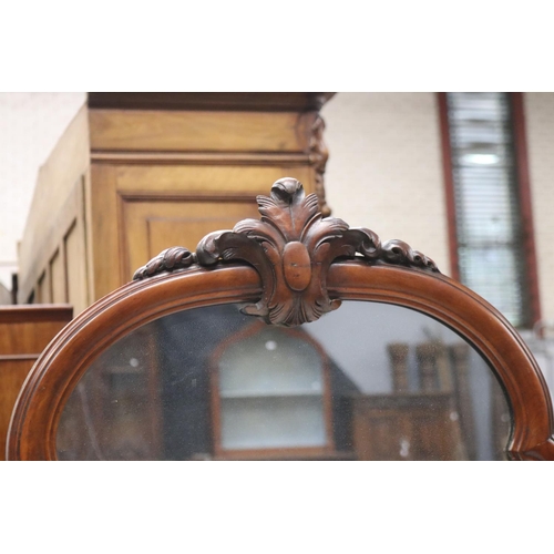 5209 - Antique French Louis XV style marble topped mirrored back dressing table, approx 151cm H x 97cm W x ... 