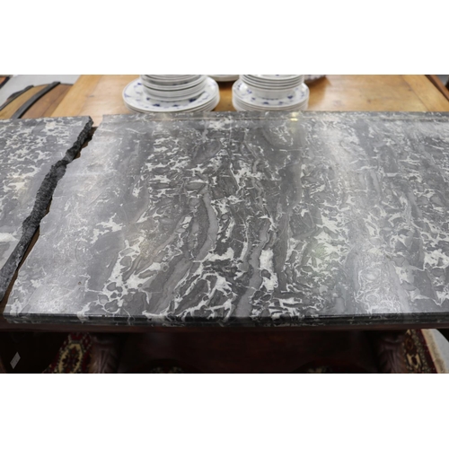 5218 - Antique French Louis Philippe marble topped console, AF to marble, (for restoration), approx 89cm H ... 