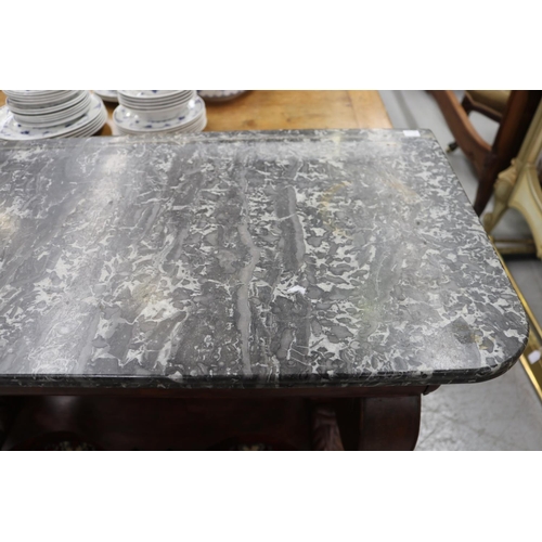 5218 - Antique French Louis Philippe marble topped console, AF to marble, (for restoration), approx 89cm H ... 