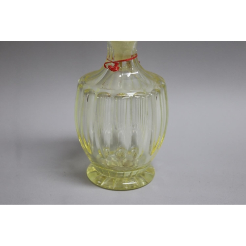370 - Lemon cut crystal decanter, approx 24cm H