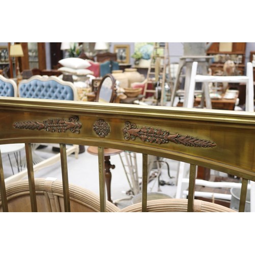 5228 - Antique French brass bed, approx 148cm H x 199cm W x 143cm D