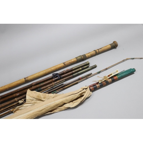 5236 - Lot of various old fishing rods, approx 182cm L and shorter