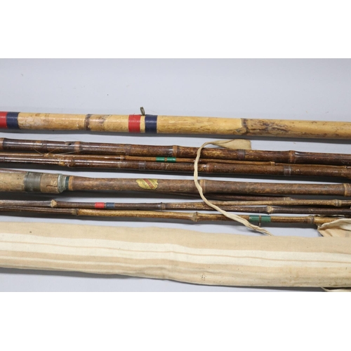 5236 - Lot of various old fishing rods, approx 182cm L and shorter