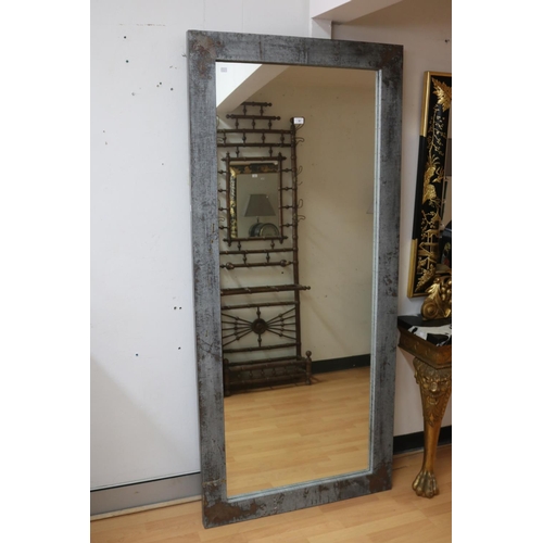 5255 - Large industrial gal finish style rectangular metal frame mirror, approx 200cm x 90cm