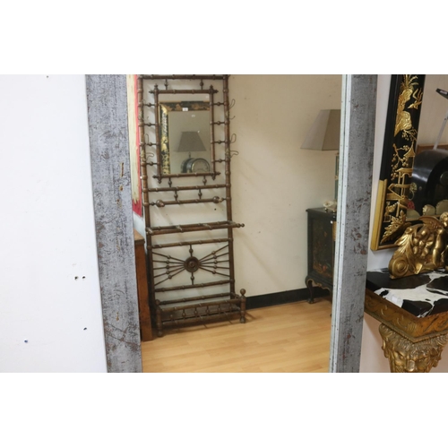 5255 - Large industrial gal finish style rectangular metal frame mirror, approx 200cm x 90cm