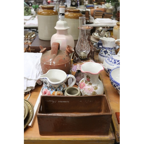 5267 - Assortment of items to include lamps, jug, vases, etc, approx 45cm H and shorter