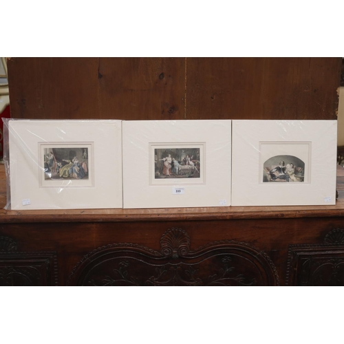 5283 - Three hand coloured steel engravings, each approx 10cm x 14cm (3)