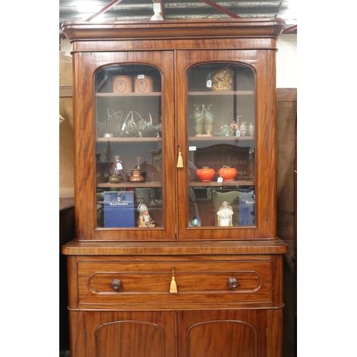 5068 - Two height fall front secretaire bookcase, approx 223.5cm H x 120.5cm L x 49cm W