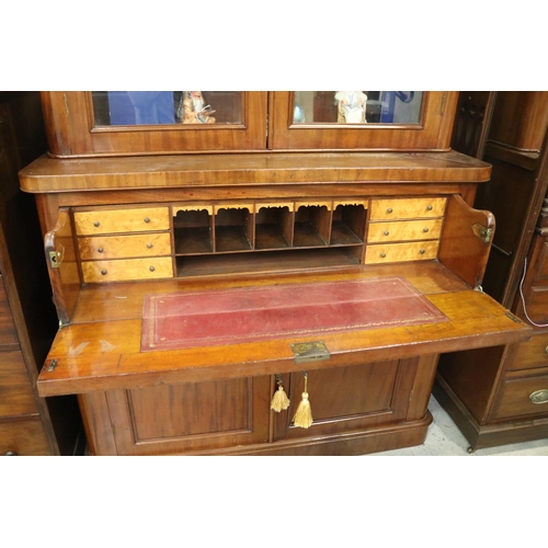 5068 - Two height fall front secretaire bookcase, approx 223.5cm H x 120.5cm L x 49cm W