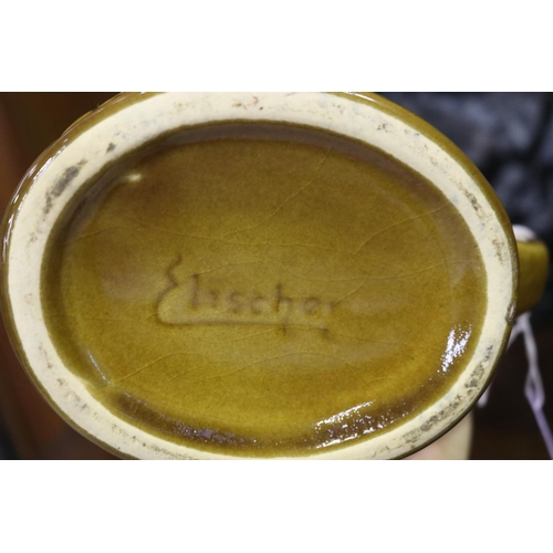 5070 - The McCallum jug, signed Elischer to base, approx 17cm L x 11cm W x 6.5cm H