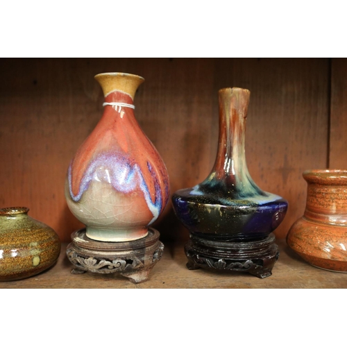 5073 - Mixed lot of four vases, two with stands, approx 13.5cm H 8.5cm Dia and shorter (excluding stand) (4... 