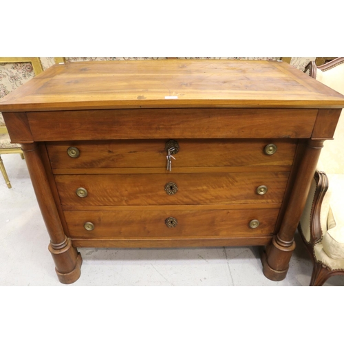 75 - Antique 19th century French Empire chest of four drawers, approx 92cm H x 115cm W x 63cm D