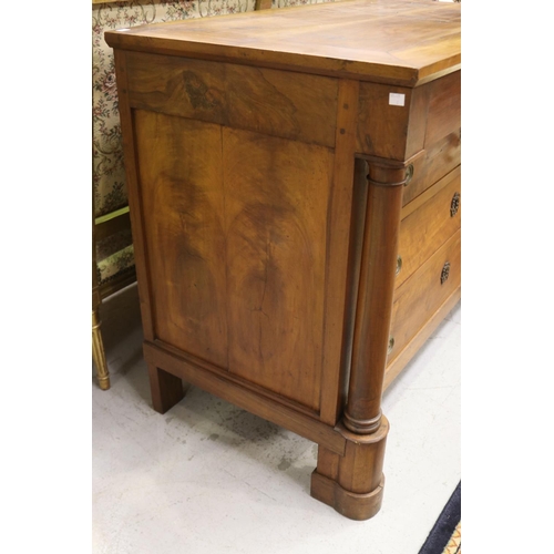 75 - Antique 19th century French Empire chest of four drawers, approx 92cm H x 115cm W x 63cm D