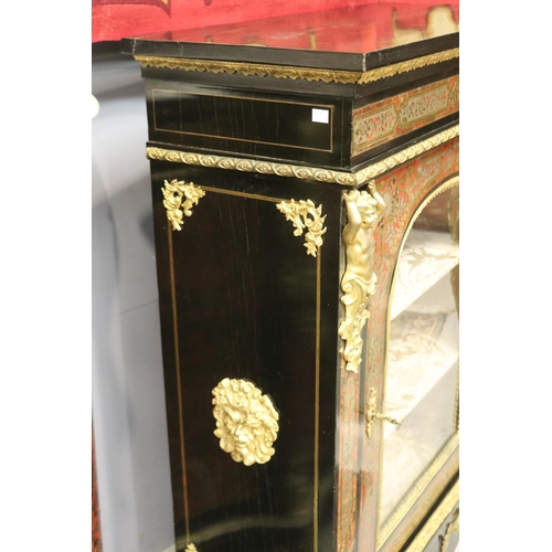 87 - Fine antique French Napoleon III red boulle pier cabinet, with fine ormolu mounts, approx 115cm H x ... 