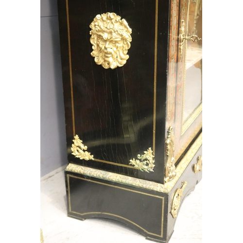 87 - Fine antique French Napoleon III red boulle pier cabinet, with fine ormolu mounts, approx 115cm H x ... 