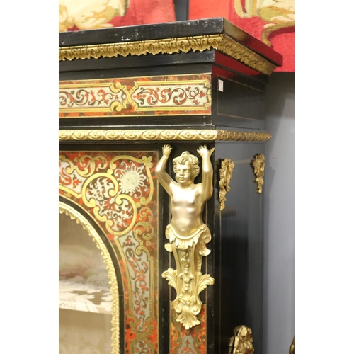 87 - Fine antique French Napoleon III red boulle pier cabinet, with fine ormolu mounts, approx 115cm H x ... 