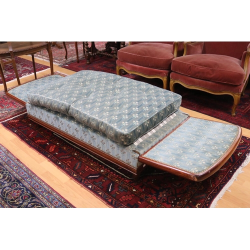 110 - French Art Deco period small scale childs day bed, with adjustable ends, approx 72cm H x 121cm L x 7... 