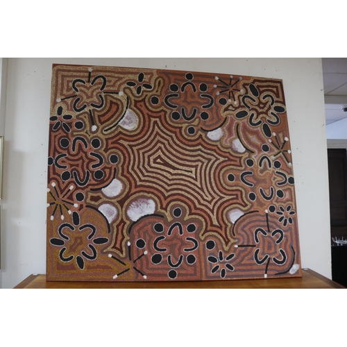 85 - Don Morton Tjapangati (c1938-1996) Australia (Aboriginal) painting, approx 127cm H x 148cm L