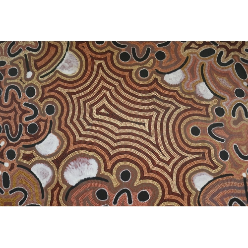 85 - Don Morton Tjapangati (c1938-1996) Australia (Aboriginal) painting, approx 127cm H x 148cm L