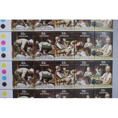 100 - Sheet of 50 unused stamps, Click Go The Shears, 33 cents