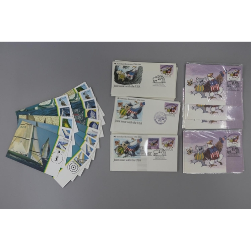 102 - Assortment of First Day covers- Australian Bicentenary 1788-1988, Joint issue with USA and Post card... 